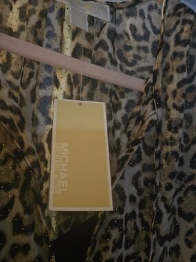 MICHAEL KORS Leopard Print Mini Dress with Gold Studs